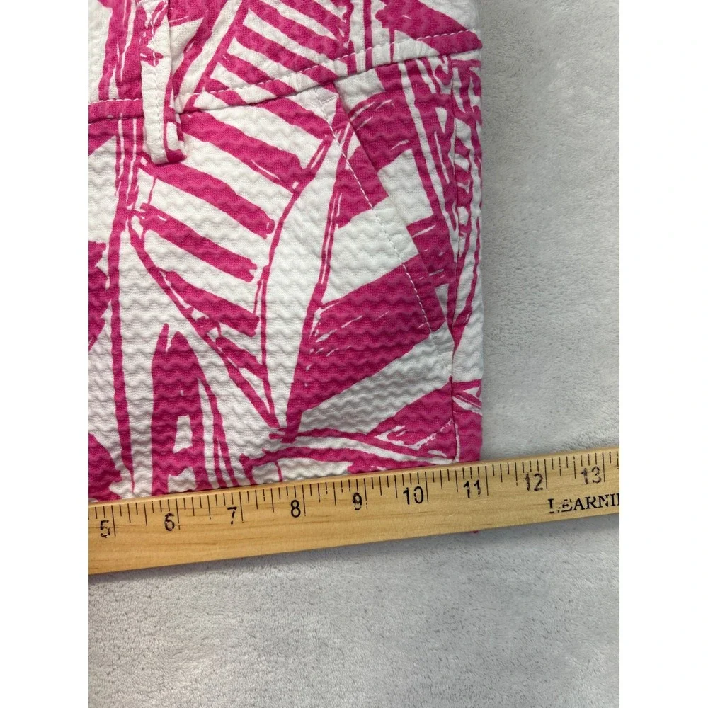 Lilly Pulitzer‎ Walsh Shorts Womens 0 Pink White Seersucker Low Rise Shorty
